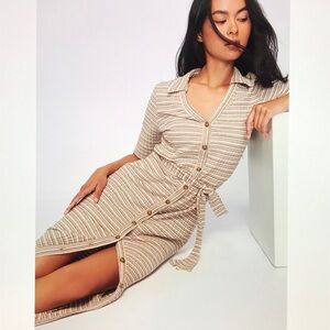 Nation LTD Erin button up knit dress L New
